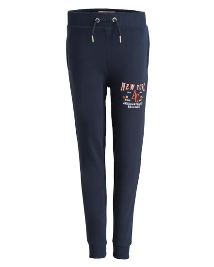 PANTALON Enfant BAS DE JOGGING MOLLETON AMERICAN COLLEGE Bleu