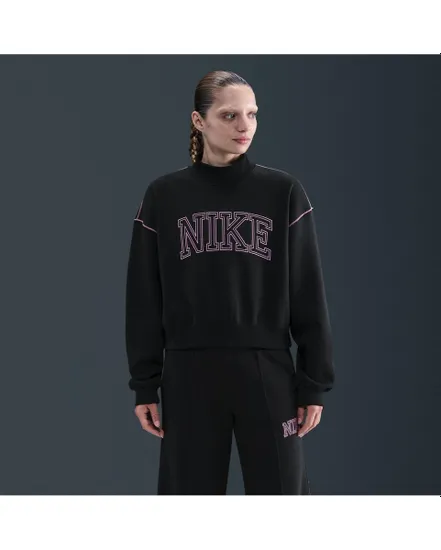 Sweat Femme W NSW PHNX FLC MOCK NECK PE Noir