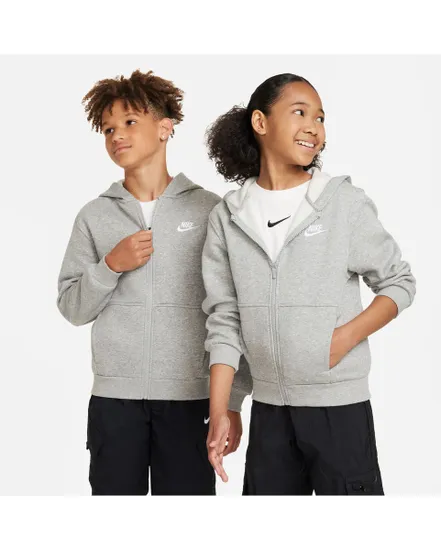 Sweat à capuche Enfant plus agé K NSW CLUB FLC HD FZ LS LBR Gris