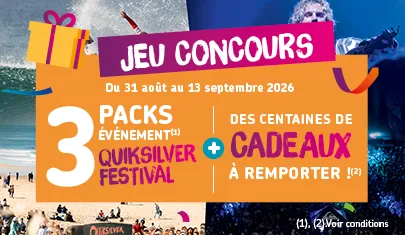 🎁 TENTEZ DE GAGNER VOTRE PACK ÉVÉNEMENT POUR LE QUIKSILVER FESTIVAL !