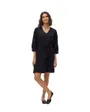 Robe courte Femme VMMYE 3/4 ABK DRESS WVN BTQ GA Noir