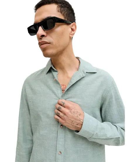 Chemise Homme JJESUMMER LINEN BLEND SHIRT L/S SN