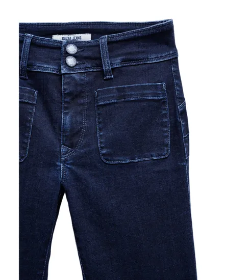 Jean Femme SECRET BOOT CUT WITH FRONT POCKET DETAIL Bleu Foncé