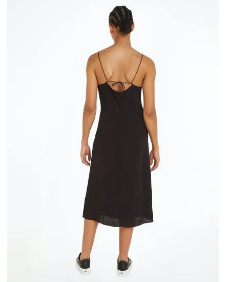 Robe longue Femme LONG CHIFFON BUTTON Noir