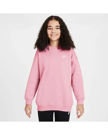 Sweat Fille G NSW CLUB FLC OVRSZD CREW LBR Rose