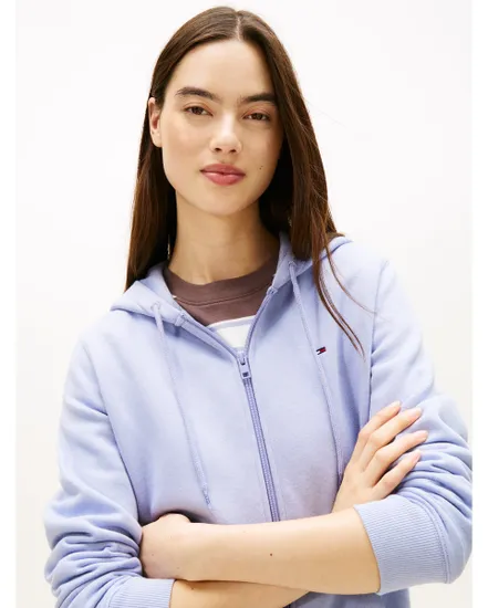 Sweat zippé à capuche Femme REG S FLAG ZIP T Bleu Pervenche