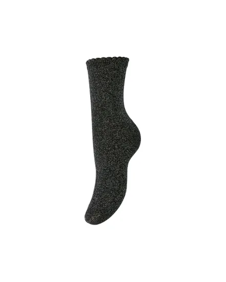Chaussette Femme PCSEBBY GLITTER LONG SOCKS NOOS BC Noir