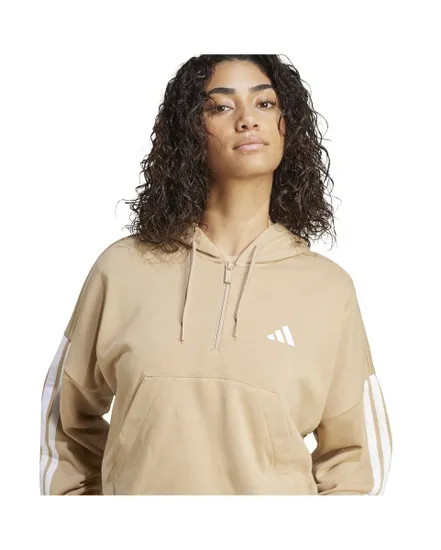 Sweat à capuche Femme W 3S FT QZ HD Beige