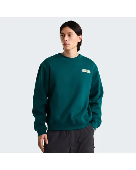 Sweat Homme M RETRO TRAIL RELAXED CREW - GRAPH Vert