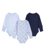 Lot 3 bodies Bébé NKN BABY ESSENTIALS 3PK LS BS Bleu