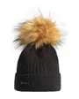 BONNET UNI AVEC REVERS ET POMPON Femme Noir