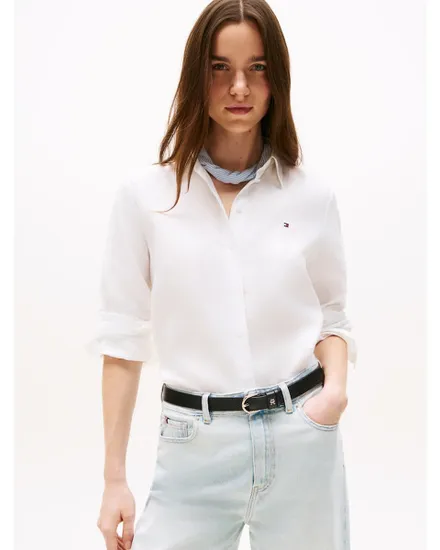 Chemise Femme ESS LINEN RELAXED LS Blanc