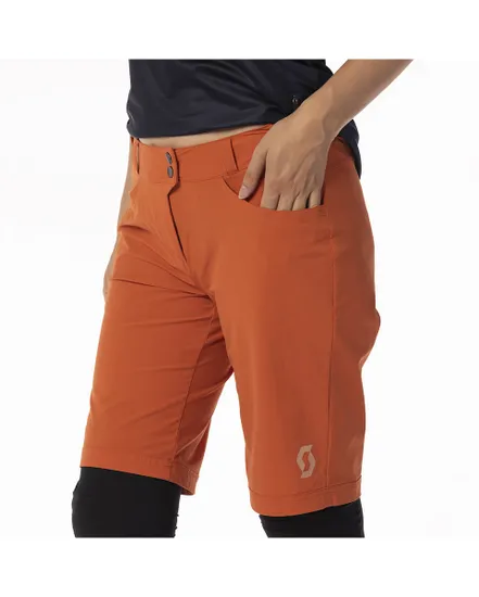 Short Femme TRAIL FLOW AVEC PAD Orange