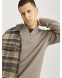 Pull en maille manches longues Homme JPRBLAMILANO STITCH KNIT HALF ZIP SN Gris