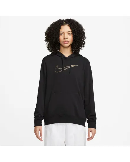 Sweat à capuche manches longues Femme W NSW PE CLB FLC SHINE OS PO Noir