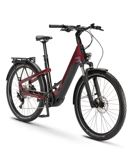 Vélo électrique trekking Femme YAKUN X10E LOW STEP Bordeaux