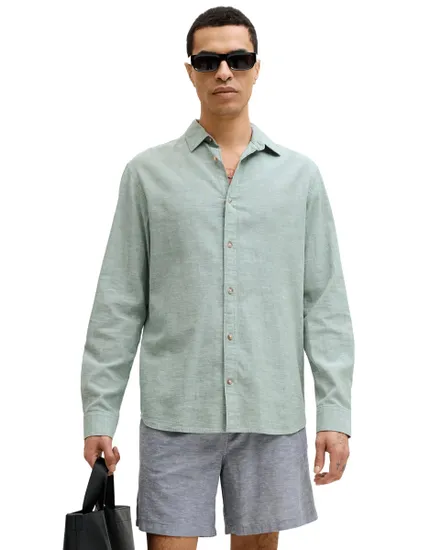Chemise Homme JJESUMMER LINEN BLEND SHIRT L/S SN