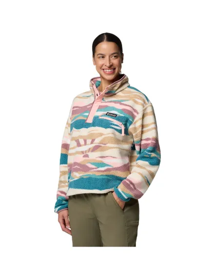 Veste Polaire Femme HELVETIA II PRINTED CROPPED HALF SNAP Multicolore