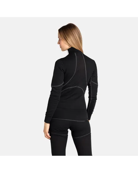 T-shirt manches longues 1/2 ZIP Femme X-WARM ECO Noir