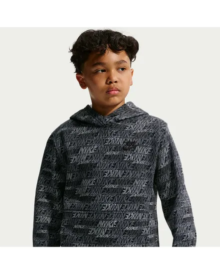 Sweat Enfant K NSW CLUB FLC PO HDY AOP Gris