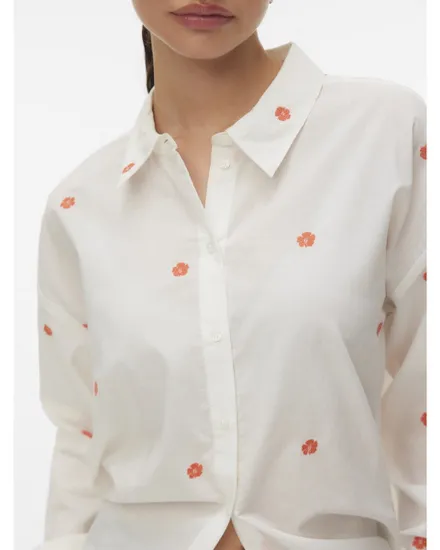 Chemise Femme VMODONA LS SHIRT WVN NOOS Blanc