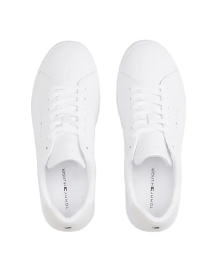 Chaussures Homme TH COURT LTH DETAIL ESS Blanc/Bleu Marine