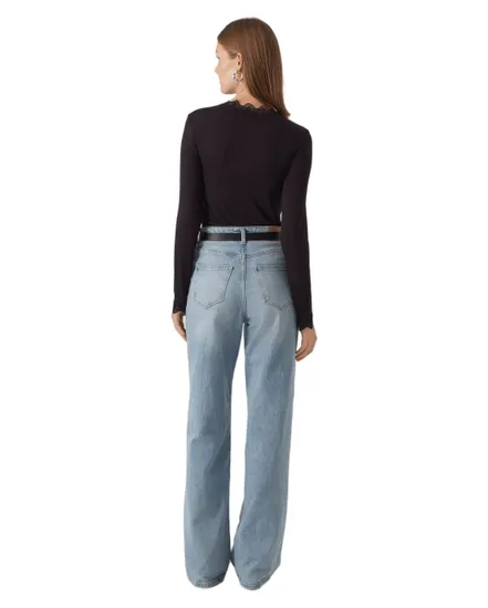 T-shirt manches longues Femme VMROSA LS HIGHNECK TOP GA JRS NOOS Noir