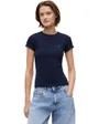 T-Shirt Femme Slim Lettuce Edge Rib