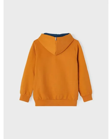 Sweatshirt à capuche manches longues Enfant NKMTORRY  SWE W HOOD BRU Jaune