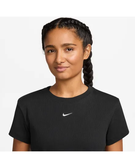 T-shirt Femme W NSW RIB  TGHT SS TEE Noir
