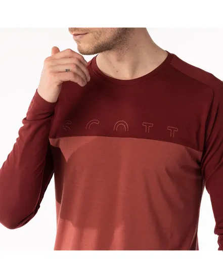 T-shirt manches longues Homme DEFINED MERINO Rouge sombre