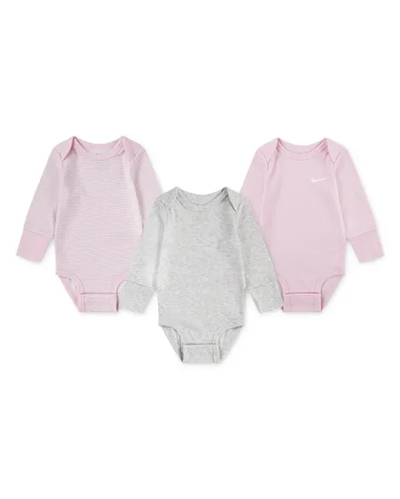 Lot de 3 bodys Bébé NKN BABY ESSENTIALS 3PK LS BS Multicolore