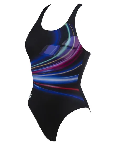 Maillot de bain femme W FLASHING LIGHTS V BACK ONE PIECE Noir