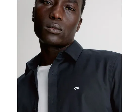 Chemise Homme POPLIN STRETCH SLIM Noir
