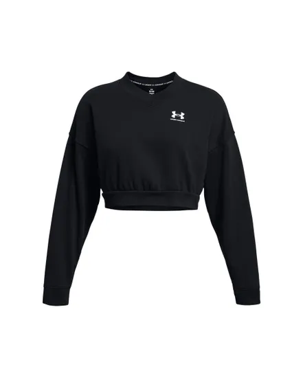 Sweat ML Femme UA RIVAL TERRY OS CROP CRW Noir