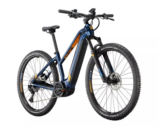 VTT électrique semi rigide Femme CAIRON S 4.0 TRAPEZE Bleu/Orange