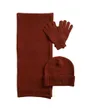 Coffret Écharpe, Bonnet et Gants Femme ALLOS Grenat