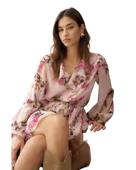 Robe Femme A-Line Avec Volants Et Ceinture Salsa