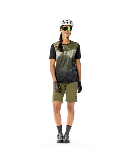 Maillot manches courtes Femme TRAIL FLOW Vert Sapin/Noir