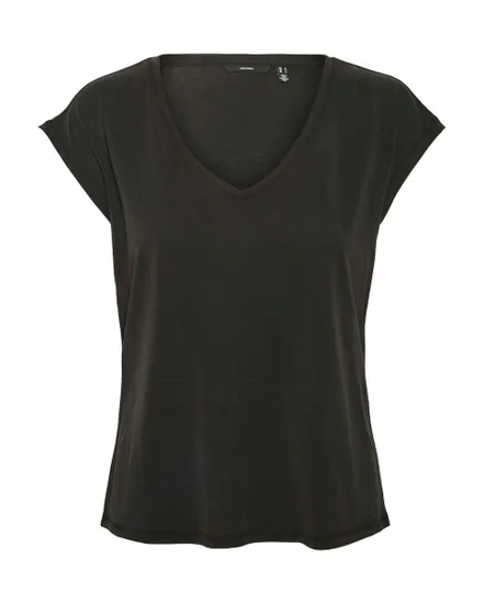 T-shirt Femme VMFILLI SS V-NECK TEE NOOS Noir