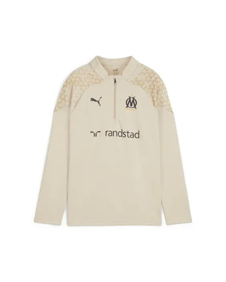 Maillot de football Enfant OM TRG 1/4 ZIP TOP JR Beige