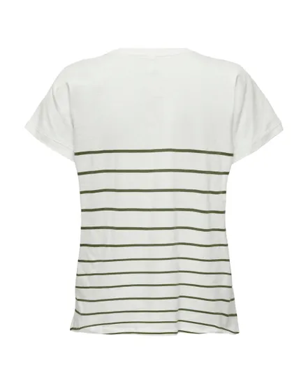T-shirt manches courtes Femme ONLEMILY LIFE S/S HEART TOP CS JRS Blanc