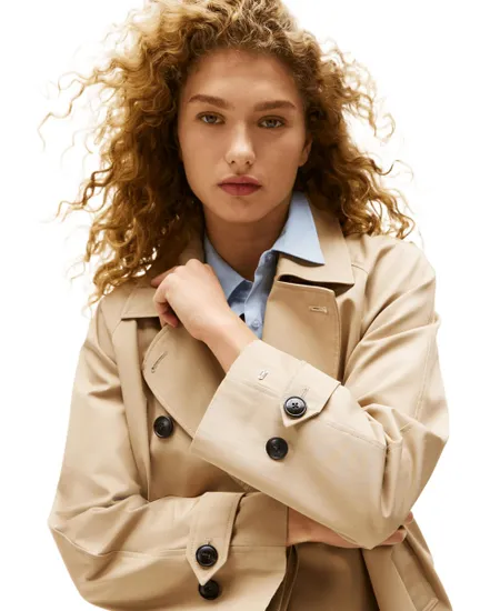 Trench Femme Tommy Hilfiger Coton Imperméable Court