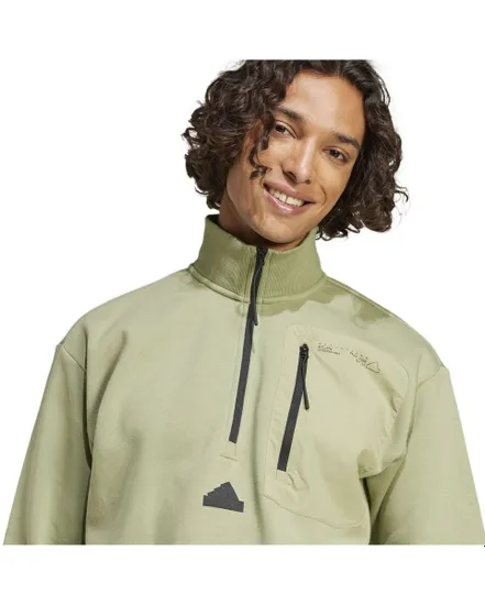 Sweat col zip Homme M CE FL HZ Vert