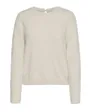 Pull manches longues Femme VMPLUME LS O-NECK KEYHOLE BLOUSE GA BOO Blanc