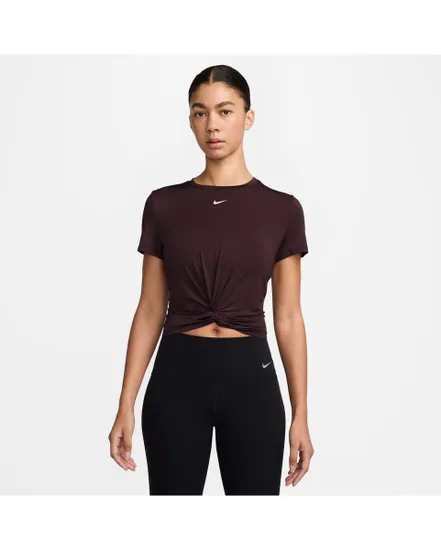 T-shirt Femme W NK ONE CLSC DF TWST SS TP WT Bordeaux