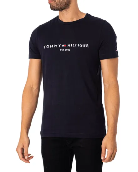 T-shirt col rond Homme CORE TOMMY LOGO TEE Bleu Marine