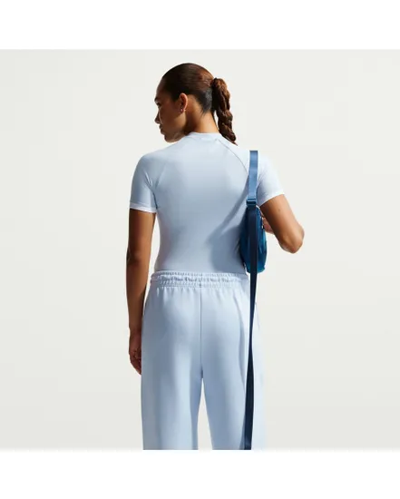 T-shirt Femme W NK SS FITTED TOP GLS Bleu