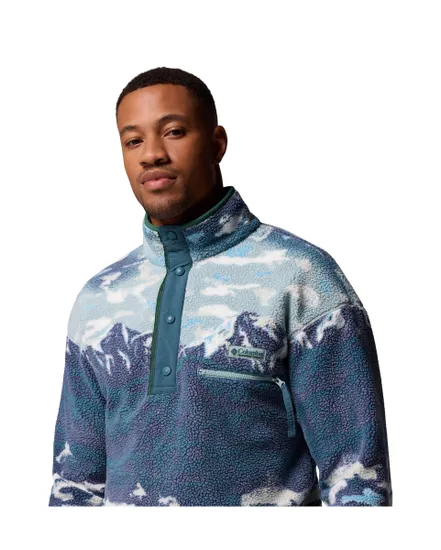 Polaire Homme HELVETIA II PRINTED HALF SNAP FLEECE Bleu