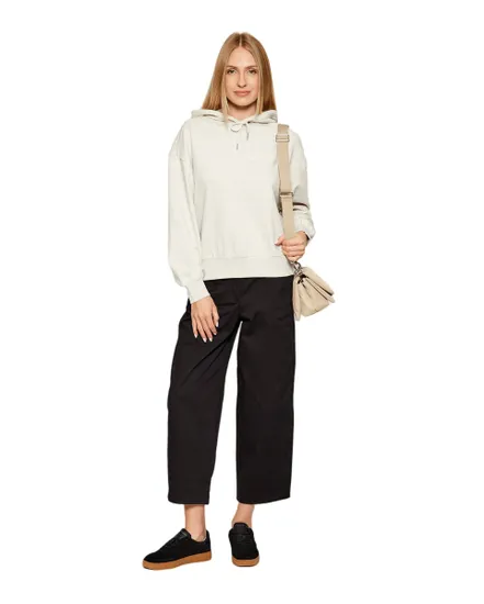 Sweat à capuche Femme A- LOGO EMB FRENCH TERRY PO HOOD Vanille Chiné